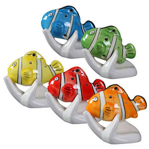Bán Buôn Nhiều Phong Cách Làm Bằng Tay Gốm Sáo Đầy Màu Sắc Cá Hề Nấm Ốc Ocarina 6-Lỗ Sáo Ocarina Cho Giáng Sinh - Product Image 3