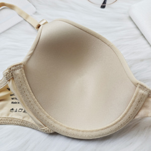 Soutien-gorge à armatures pour femme, couleur unie, sans couture, respirant et réglable, en tissu doux, style crème, idéal pour l'été - Product Image 5