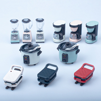 Mini machine à café en métal, modèle de cuiseur à riz, presse-agrumes, cafetière, mixeur, jouet DIY pour accessoires de cuisine de maison de poupée