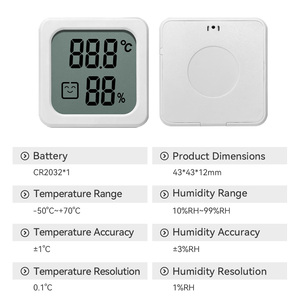 Thermomètre hygromètre numérique mini LCD 2026, dernière génération, haute précision, matériau ABS, prix usine, OEM ODM, indice IP55, garantie 1 an - Product Image 2