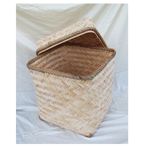 2025 panier en bambou tissé à la main recommandé avec couvercle durable Offre Spéciale accessoire de meubles - Product Image 5