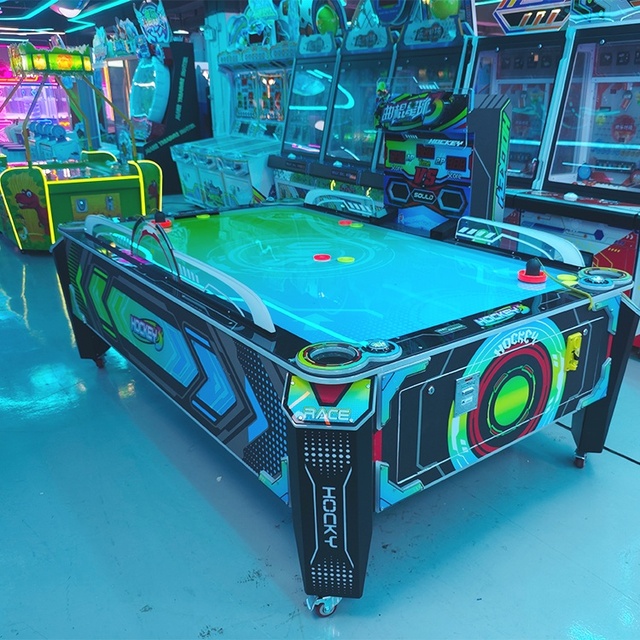 Customizable 2 Player Metal Air Hockey Arcade Machine with English Interface for Amusement Arcades Indoor Use 1 Year Warranty