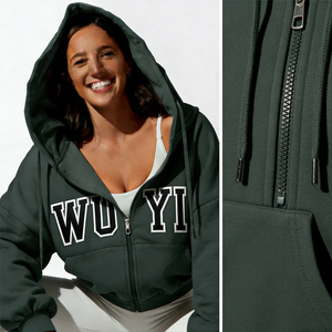 Sudadera con Capucha Holgada de Manga Larga para Mujer, Personalizada al por Mayor, con Cordón Ajustable, Resistente al Viento, de Color Sólido, Proveedor de Alta Calidad - Product Image 2