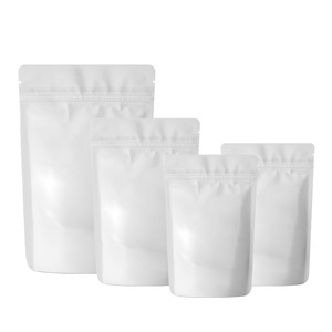 Black White Matte Doypack <strong>Aluminum</strong> Foil Stand up <strong>Pouch</strong> Resealable Ziplock Food Packaging Bags for Food Storage - Product Image 2