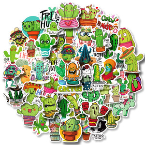 50 Pegatinas de Cactus y Plantas Verdes con Diseño de Dibujos Animados para Álbumes de Recortes, Cuadernos, Botellas, Teléfonos, Pegatinas para Niñas - Product Image 1