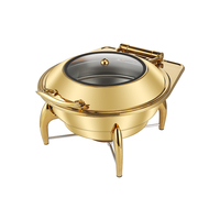Équipement de buffet de luxe chauffe-plats en acier inoxydable doré ensemble chauffe-plats 6L chauffe-plats