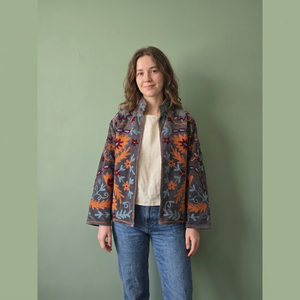 Handmade Breathable Woven Embroidered Velvet Suzani <b>Jacket</b> for Women Boho Floral Artisan <b>Summer</b> Winter Outerwear Cotton Lining - Product Image 1