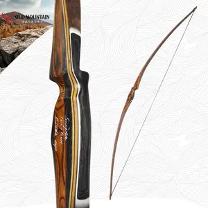 Old Mountain Bamboo Longbow Birds Eye Bow tiro con l'arco caccia arco e freccia in legno laminato