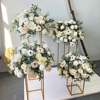 Boule de fleurs artificielles haut de gamme, sur mesure, en soie réaliste, roses et hortensias, centre de table pour décoration de mariage et événements
