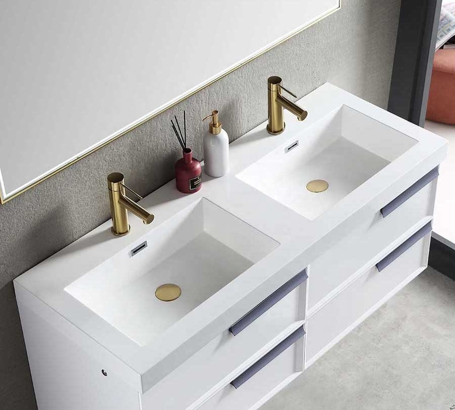 48 "lavabo doble tocadores de baño pared colgaba fregadero gabinete
