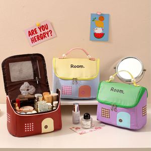 Nouvelle trousse de toilette de voyage de haute qualité en PU imperméable, sac de rangement pour cosmétiques, trousse de maquillage avec poignée - Product Image 1