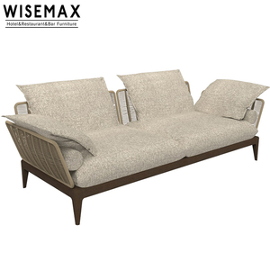 ชุดโต๊ะอาหารและเก้าอี้รับประทานอาหารกลางแจ้ง WISEMAX สไตล์โมเดิร์นหรูหรา ทำจากเชือก<span class=keywords><strong>ถัก</strong></span> พร้อมขาไม้สัก - Product Image 3