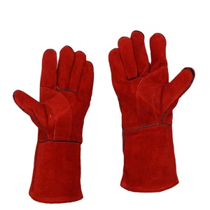 Cuir de vache fendu <span class=keywords><strong>Barbecue</strong></span> <span class=keywords><strong>Barbecue</strong></span> résistant à la <span class=keywords><strong>chaleur</strong></span> Argon Mig personnalisé sécurité en cuir 16 pouces gants de soudage - Product Image 1