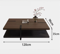 Table basse en bois massif minimaliste moderne avec étagère de rangement pour salon, design de luxe de style italien