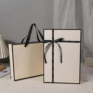 Vendita all'ingrosso semplice grande pigiama rettangolare e sciarpe di seta scatola di imballaggio con coperchio superiore e inferiore scatola regalo di carta per abiti - Product Image 3