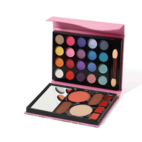 Palette de maquillage en gros pour les yeux et les sourcils, 28 couleurs, effet nacré mat et brillant, motif fille de dessin animé mignon