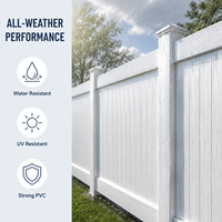 Panneaux de clôture d'intimité extérieurs en vinyle PVC blanc résistant aux UV, robustes, de 1,8 m de haut et 2,4 m de large, pour jardin et cour arrière, vente en gros Longjie