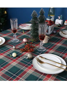 Thân Thiện Với Môi Tùy Chỉnh Giáng Sinh Mô Hình Sọc ca rô In Bông Polyester Dệt Vuông Bảng Bìa Cho Nhà Và Các Sự Kiện Bên - Product Image 6