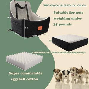 Cama de Viagem para Cães em Espuma Casca de Ovo com Capa Lavável de Algodão Oxford e Coleiras de Segurança para Cães Pequenos/Médios - Product Image 3