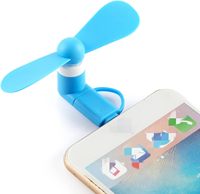 Ventilador Portátil Plegable de Mano con Logotipo Personalizado, Tipo C, Micro USB, TPE, para Exteriores, Mini Ventilador con 3 Aspas y Pantalla en Inglés