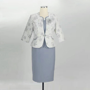Venta Directa de Fábrica, Trajes Formales de 2 Piezas para Mujer, Tallas Grandes, Vestidos para Iglesia, 100% Poliéster, Largo hasta la Rodilla, Ropa para Ocasiones Especiales - Product Image 1