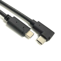 Kabel USB C ke USB C Sudut Kanan 90 Derajat PD 100W Pengisian Cepat Bentuk L Kabel Data Tipe C untuk iPhone 15 Samsung Laptop Switch 1M
