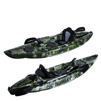 Bateau de pêche en plastique de 9,6 pieds, kayak/canoë de pêche, monoplace, à assise surélevée