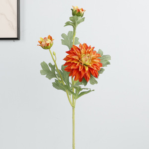 Nuevas Flores de Seda de Plástico con 3 Cabezas de Dalia, Alta Simulación, Decoración del Hogar, Uso en Exteriores - Product Image 4