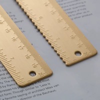 Règle en laiton usinée CNC, type fraisage, avec échelle gravée de précision, durable, pour la mesure de bureau et le dessin technique