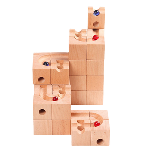 Juego de bloques de construcción de madera maciza de juguete DIY HOYE CRAFT, divertidas canicas de madera, accesorios de montaje en caja para niños - Product Image 1