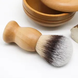 JDK Pas Cher Bois Barbe Brosse Hommes Blaireau Nature Bois cadeau Nouvelle Tendance