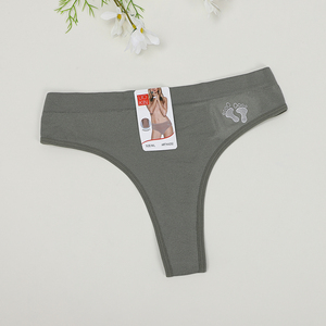 <span class=keywords><strong>Culotte</strong></span> string <span class=keywords><strong>sans</strong></span> couture en polyester tricoté confortable taille haute pour femme, sexy et <span class=keywords><strong>mature</strong></span>, antibactérienne et respirante - Product Image 2