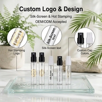Flacon de parfum miniature en verre transparent de qualité supérieure, emballage de parfum multi-tailles, emballage cosmétique, conteneur