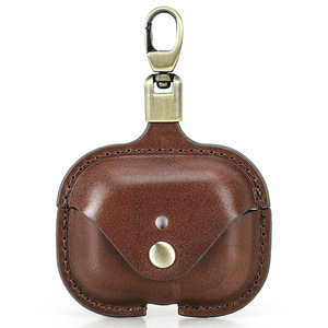 Funda Protectora de Cuero Genuino para Auriculares, Resistente a Caídas y Golpes, con Gancho para AirPods - Product Image 3