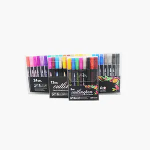 提供多种颜色压出墨水型荧光笔套装笔记号笔