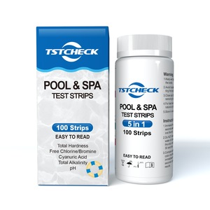 Tiras de prueba de PH 5 en 1 para <span class=keywords><strong>piscina</strong></span> de Spa, tiras de prueba de PH con cloro, sin dureza, cianúrico, CI, Tornasol - Product Image 1