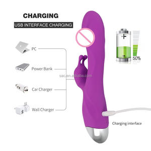 SacKnove Powerful Lovely Dual Motors Wiederauf ladbare wasserdichte Finger massage gerät Vaginal Sexspielzeug Mädchen <span class=keywords><strong>Masturbation</strong></span> Kaninchen <span class=keywords><strong>Vibrator</strong></span> - Product Image 4