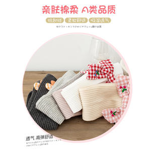 Chaussettes en coton peigné pour filles, style princesse, à double <span class=keywords><strong>aiguille</strong></span>, à carreaux, avec nœud et fleur, sans <span class=keywords><strong>talon</strong></span>, nouvelle collection automne/hiver WZ-381 - Product Image 5