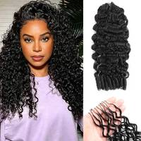 Extensions de cheveux humains au crochet 100 % vierges non traités, bouclés à la birmane, pré-bouclés, effet plume, pour vente en gros