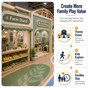 Equipo de juegos infantiles para interiores, ciudad de juegos de rol con escena de calle de pueblo y casa de juegos de madera para centro de juegos infantiles FEC - Product Image 3