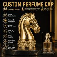 Tapón de fragancia de aleación de zinc Heraldic Stallion, base acolchada con diseño de diamante, fundición por cera perdida, logotipo personalizado, botellas de vino a prueba de derrames y fugas, OEM