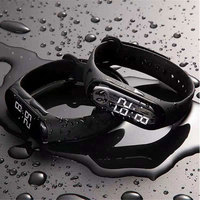 Montre connectée numérique LED étanche en silicone pour hommes et enfants M3 Fashion, bracelet sport, écran tactile