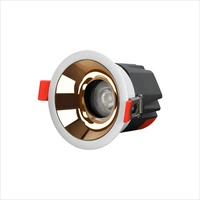 Spot LED COB Mini Rond 15W en Aluminium Anti-éblouissement pour Plafond, Découpe 75mm, 15/24/36/60 Degrés, Idéal Hôtels