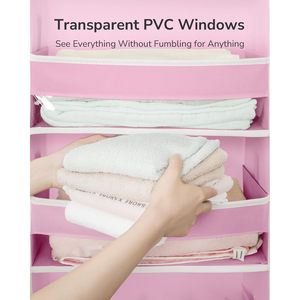 Over The Door Organizer 18 Pockets Pink Hanging Storage For Baby Products Neatening With Mesh Side Pockets - Product Image 4
