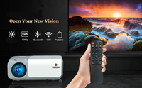 Cheerlux Projecteurs de cinéma maison Full HD LED 1080P 3D Projecteur LCD natif Smart Beamer avec sac à dos d'écran