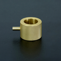Bouton de meuble cylindrique moleté en laiton massif, poignée de tiroir creuse texturée pour armoire de cuisine, quincaillerie de meuble