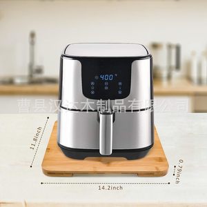 Support de comptoir en bambou pour appareils de cuisine : grille-pain, friteuse à air, mixeur – Style simple - Product Image 3