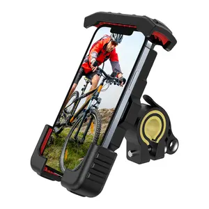 Bike Phone Holder Mount Motorcycle Handlebar Phone Mount Clamp, One Hand Operation ATV Scooter Phone Clip