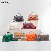 Sac à main de bureau JIALI QAZA pour femmes, en PU, motif alligator pailleté, forme selle, fermeture à fermoir, poignée unique, doublure en polyester