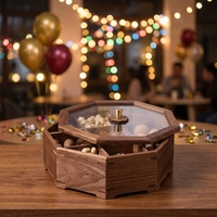 Boîtes à fruits secs en bois au design rétro personnalisé, 9 compartiments, boîte cadeau pour fruits secs avec couvercle transparent pour offrir en cadeau lors de fêtes